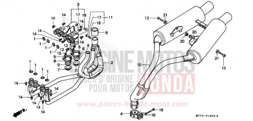 EXHAUST MUFFLER NR750N de 1992
